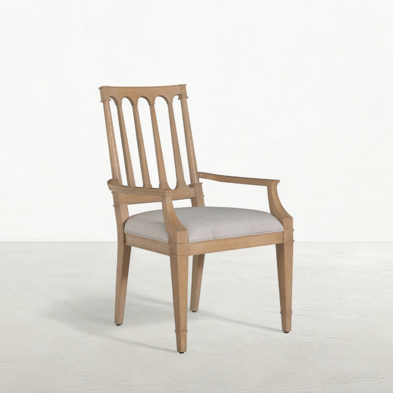 Mathis Dining Arm Chair - Rustic French Oak