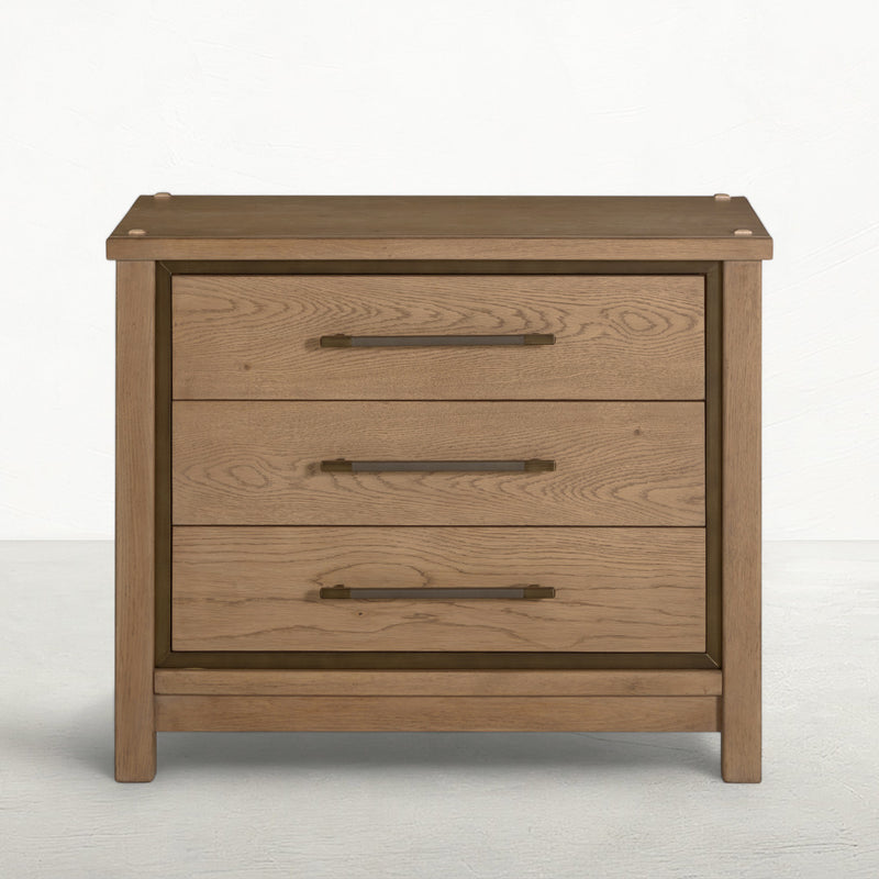 Bower Three Drawer Nightstand - Dawn