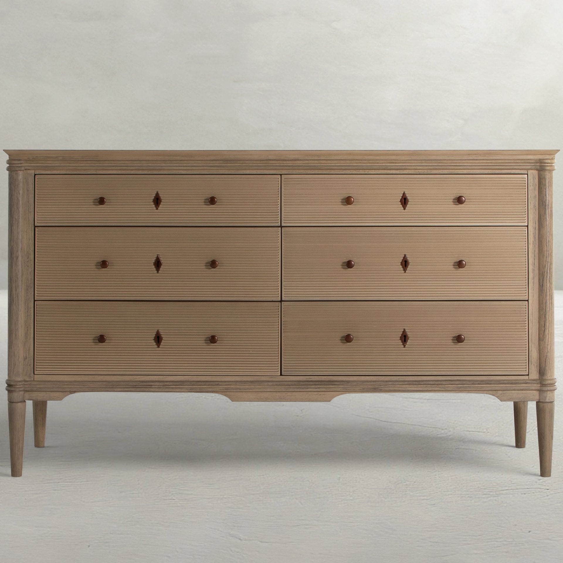 white brown dresser Piperton - / - Six Drawer and personal belongings Dresser 6 Drawer - Dark