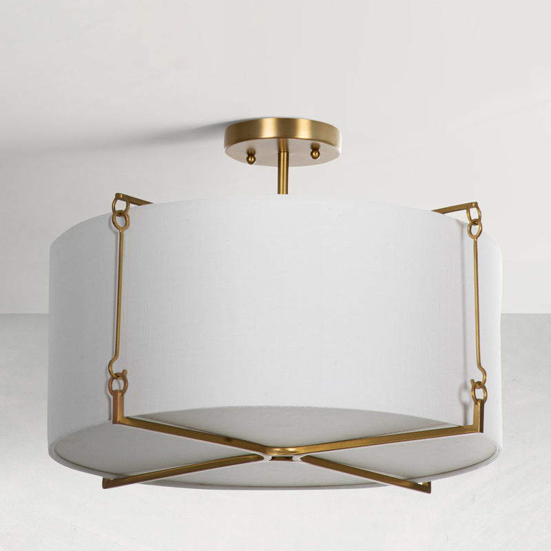 Theresa Semi-Flush Mount - Brass