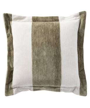 Wide Stripe Chenille Indoor Pillow Moss