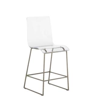 King 24.75" Counter Height Stool - Silver