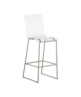 King 30.25" Bar Height Stool - Silver